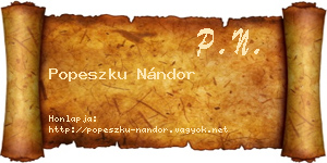 Popeszku Nándor névjegykártya